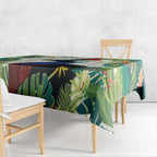 Cassowary Australia Tablecloth Tropical Flowers Mix Aboriginal Art