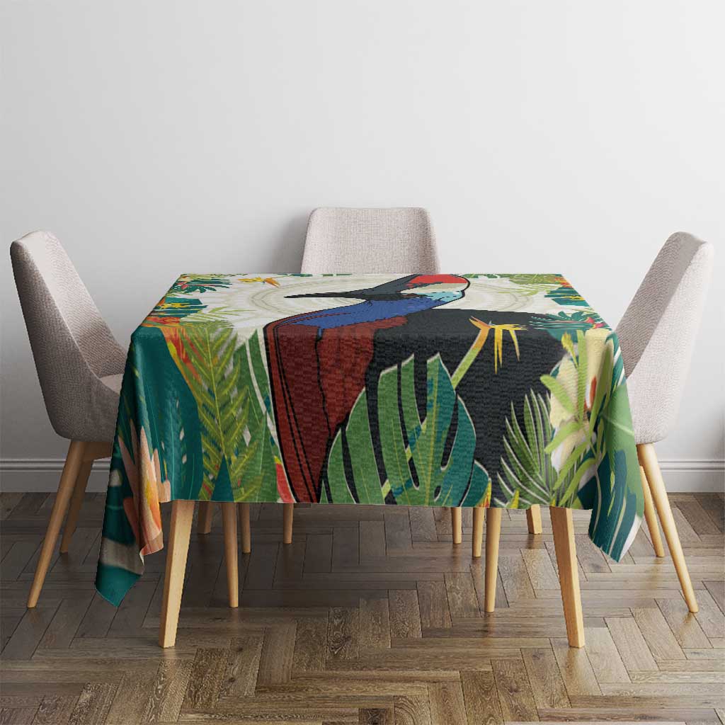 Cassowary Australia Tablecloth Tropical Flowers Mix Aboriginal Art