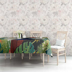 Cassowary Australia Tablecloth Tropical Flowers Mix Aboriginal Art