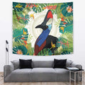 Cassowary Australia Tapestry Tropical Flowers Mix Aboriginal Art