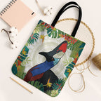 Cassowary Australia Tote Bag Tropical Flowers Mix Aboriginal Art - Aussie Hoodie