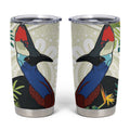 Cassowary Australia Tumbler Cup Tropical Flowers Mix Aboriginal Art