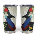 Cassowary Australia Tumbler Cup Tropical Flowers Mix Aboriginal Art