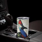 Cassowary Australia Tumbler Cup Tropical Flowers Mix Aboriginal Art