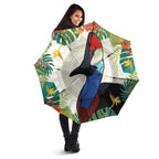Cassowary Australia Umbrella Tropical Flowers Mix Aboriginal Art - Aussie Hoodie