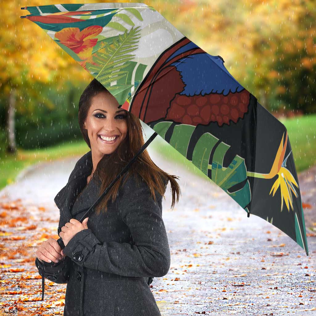 Cassowary Australia Umbrella Tropical Flowers Mix Aboriginal Art - Aussie Hoodie