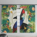 Cassowary Australia Window Curtain Tropical Flowers Mix Aboriginal Art