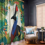 Cassowary Australia Window Curtain Tropical Flowers Mix Aboriginal Art