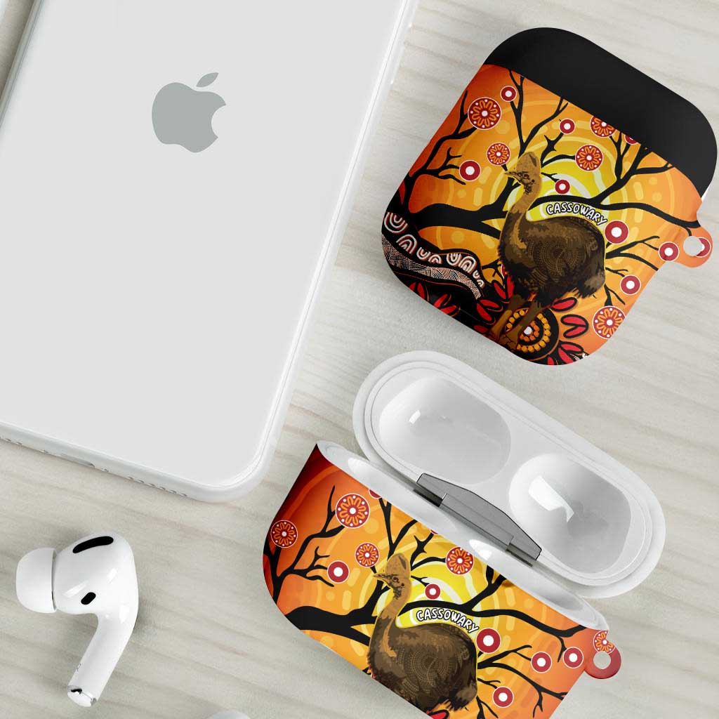 Keeper Of The Rainforest Cassowary AirPods Case Aboriginal Art - Aussie Hoodie
