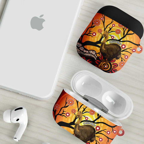 Keeper Of The Rainforest Cassowary AirPods Case Aboriginal Art - Aussie Hoodie