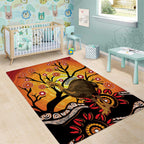Keeper Of The Rainforest Cassowary Area Rug Aboriginal Art