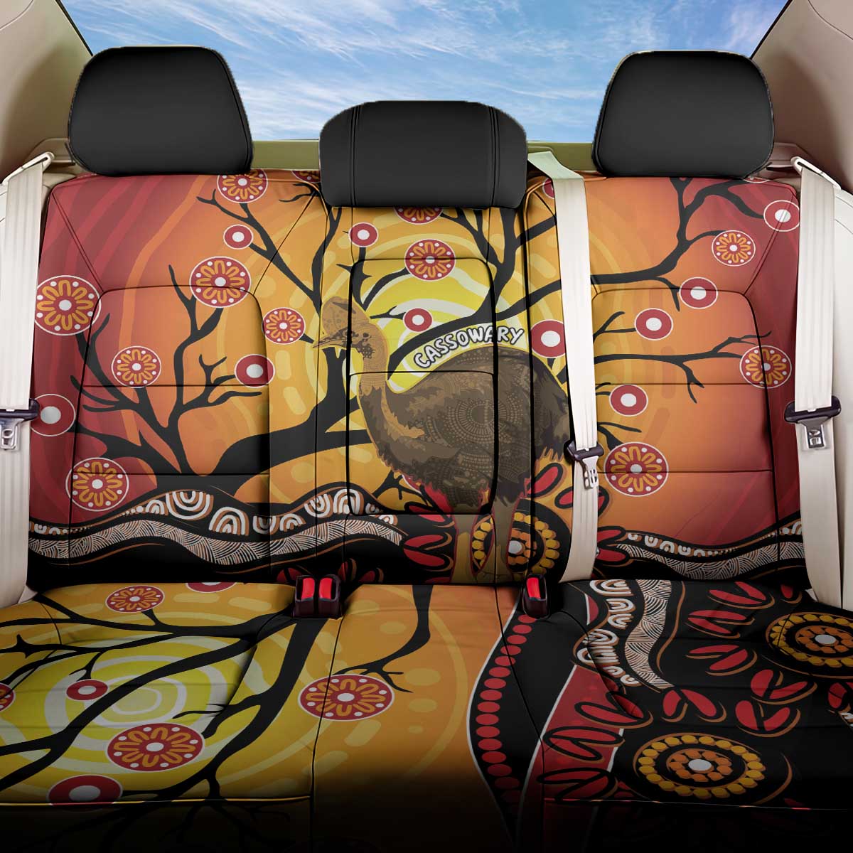 Keeper Of The Rainforest Cassowary Back Car Seat Cover Aboriginal Art