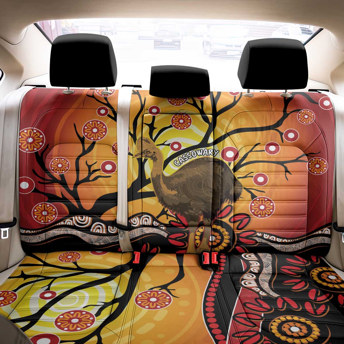 Keeper Of The Rainforest Cassowary Back Car Seat Cover Aboriginal Art