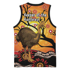 Keeper Of The Rainforest Cassowary Basketball Jersey Aboriginal Art - Aussie Hoodie