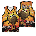 Keeper Of The Rainforest Cassowary Basketball Jersey Aboriginal Art - Aussie Hoodie