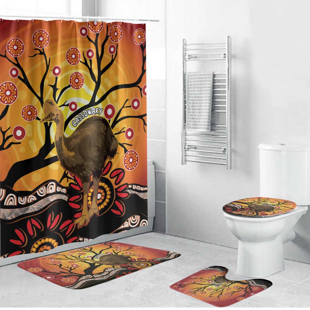 Keeper Of The Rainforest Cassowary Bathroom Set Aboriginal Art - Aussie Hoodie