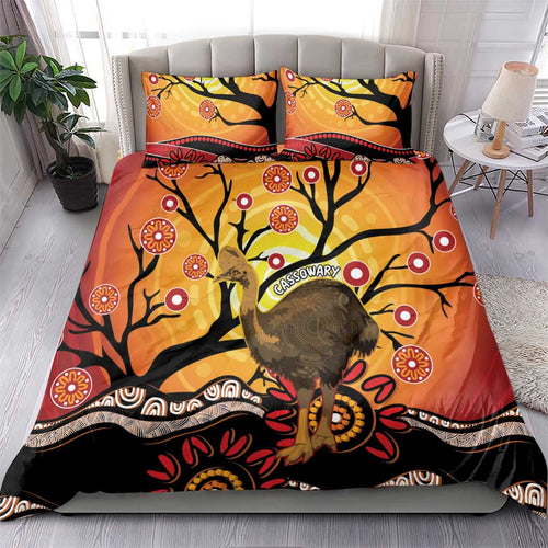 Keeper Of The Rainforest Cassowary Bedding Set Aboriginal Art