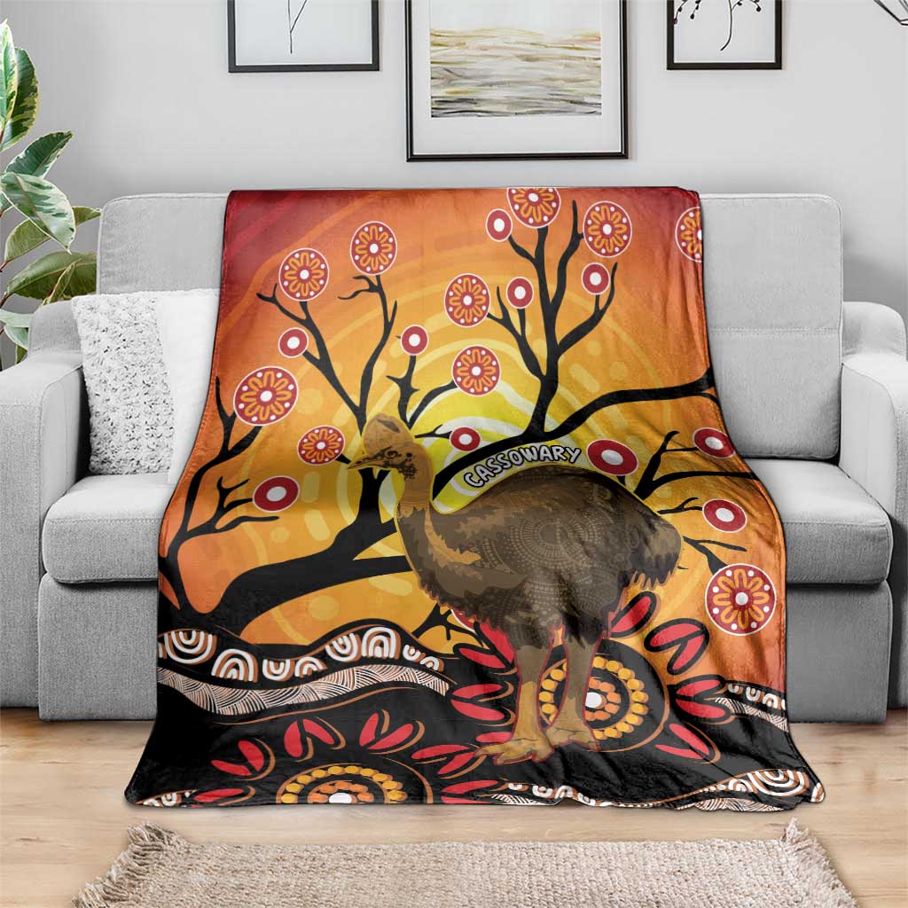 Keeper Of The Rainforest Cassowary Blanket Aboriginal Art