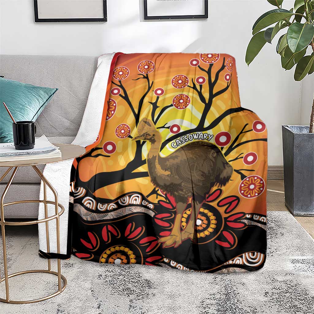 Keeper Of The Rainforest Cassowary Blanket Aboriginal Art