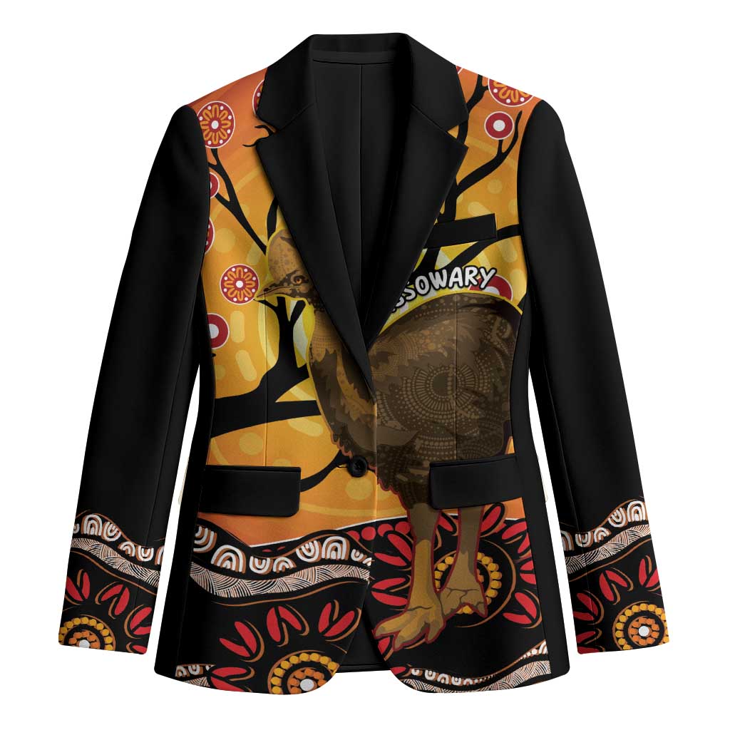 Keeper Of The Rainforest Cassowary Blazer Aboriginal Art - Aussie Hoodie