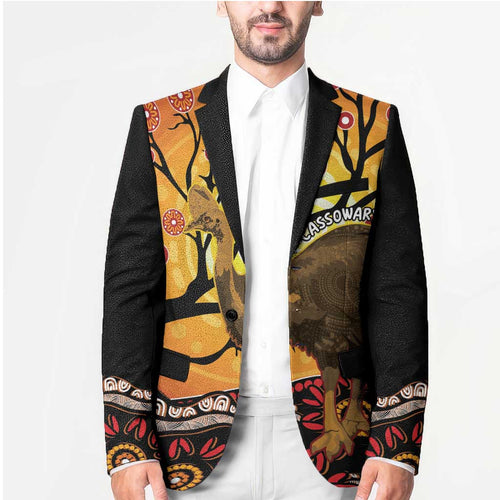 Keeper Of The Rainforest Cassowary Blazer Aboriginal Art - Aussie Hoodie