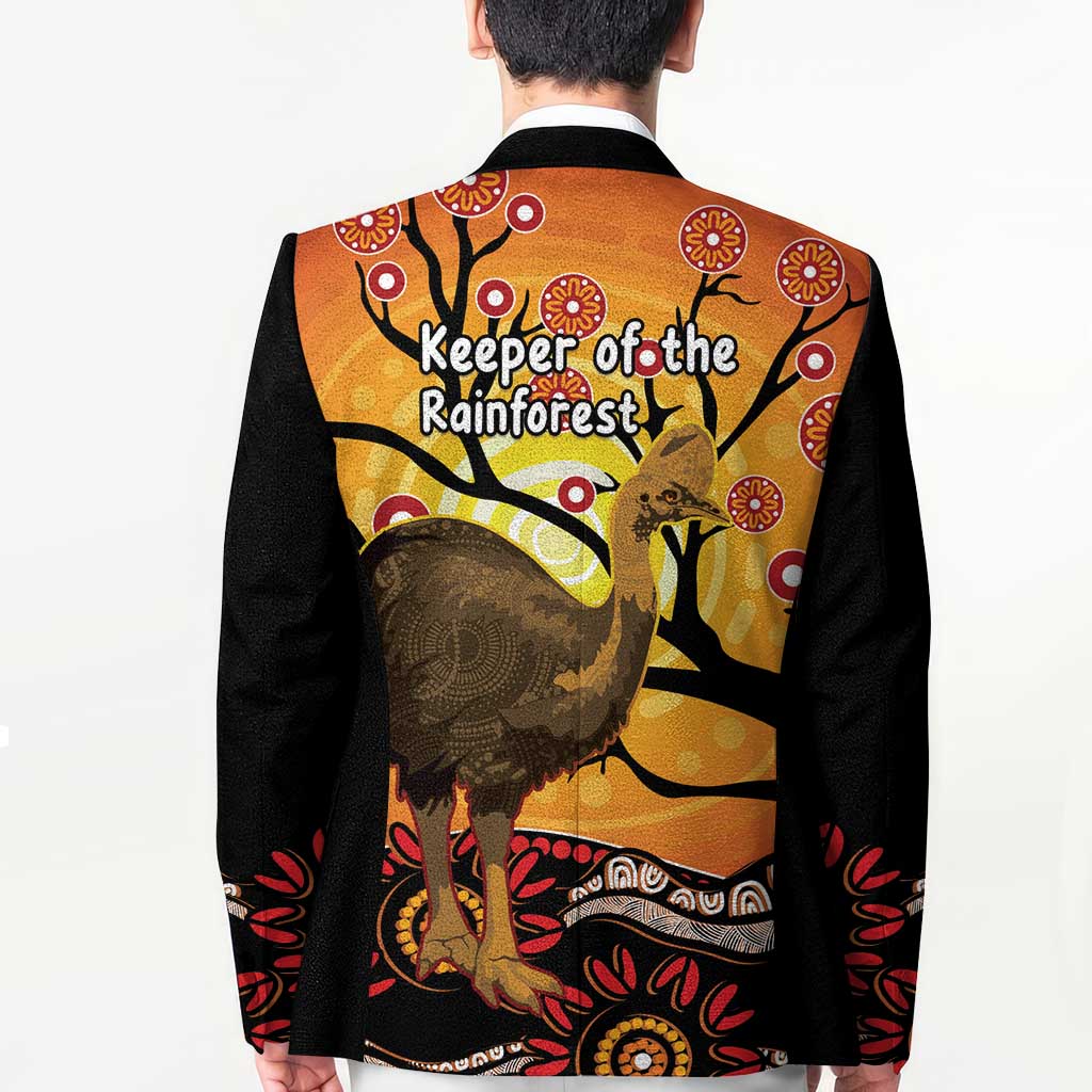 Keeper Of The Rainforest Cassowary Blazer Aboriginal Art - Aussie Hoodie