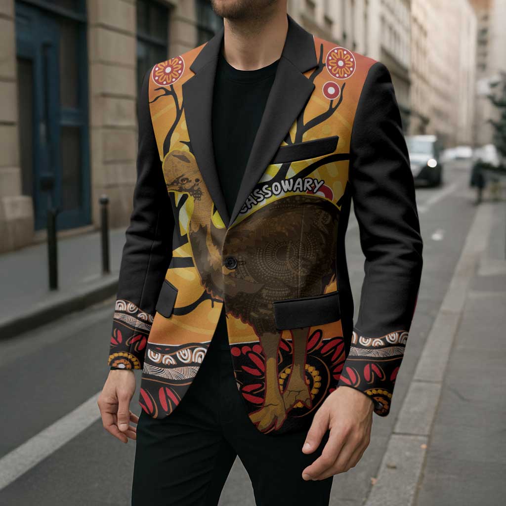 Keeper Of The Rainforest Cassowary Blazer Aboriginal Art - Aussie Hoodie