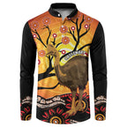 Keeper Of The Rainforest Cassowary Button Sweatshirt Aboriginal Art