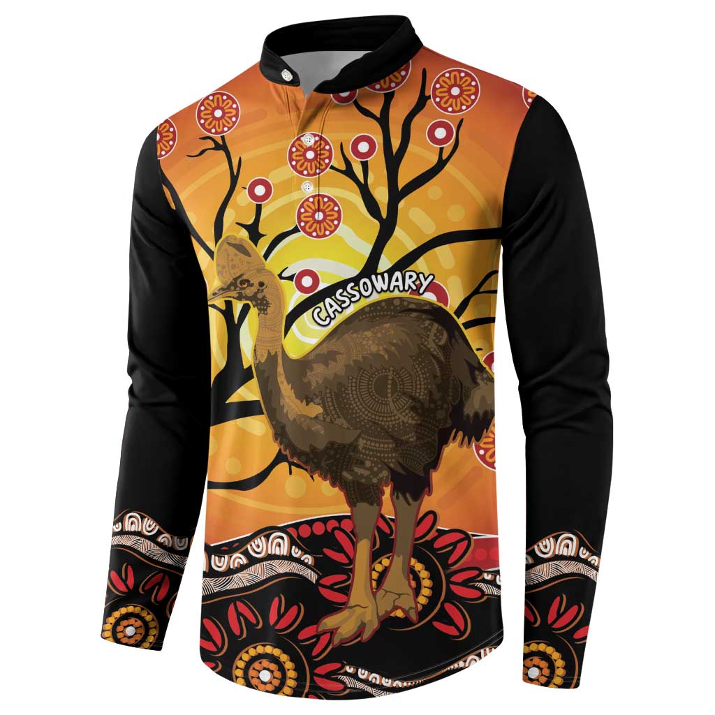 Keeper Of The Rainforest Cassowary Button Sweatshirt Aboriginal Art