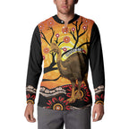 Keeper Of The Rainforest Cassowary Button Sweatshirt Aboriginal Art