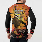 Keeper Of The Rainforest Cassowary Button Sweatshirt Aboriginal Art