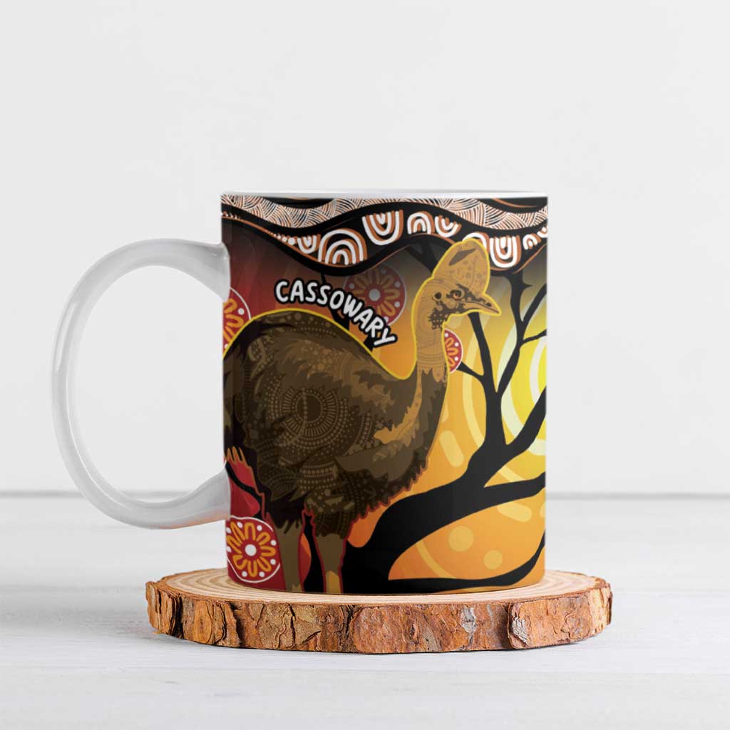 Keeper Of The Rainforest Cassowary Ceramic Mug Aboriginal Art - Aussie Hoodie