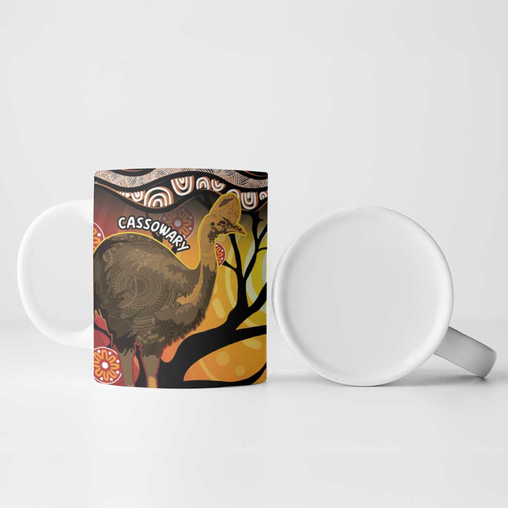 Keeper Of The Rainforest Cassowary Ceramic Mug Aboriginal Art - Aussie Hoodie
