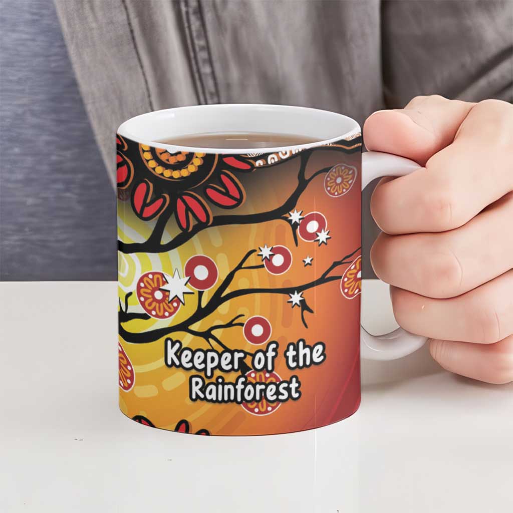 Keeper Of The Rainforest Cassowary Ceramic Mug Aboriginal Art - Aussie Hoodie