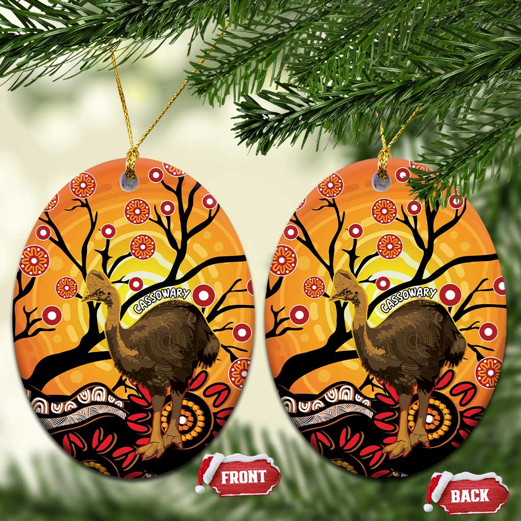 Keeper Of The Rainforest Cassowary Ceramic Ornament Aboriginal Art - Aussie Hoodie