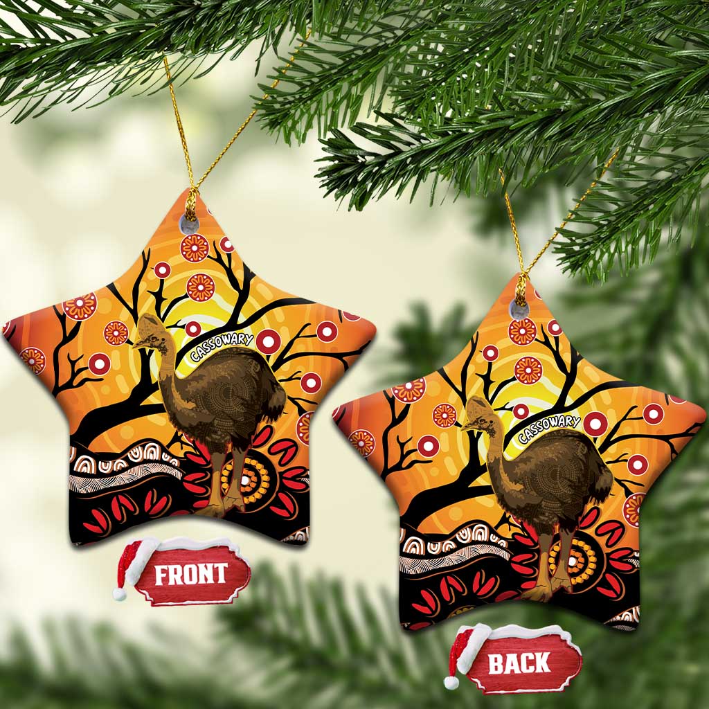 Keeper Of The Rainforest Cassowary Ceramic Ornament Aboriginal Art - Aussie Hoodie