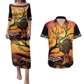 Keeper Of The Rainforest Cassowary Couples Matching Puletasi and Hawaiian Shirt Aboriginal Art