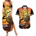 Keeper Of The Rainforest Cassowary Couples Matching Summer Maxi Dress and Hawaiian Shirt Aboriginal Art