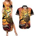 Keeper Of The Rainforest Cassowary Couples Matching Summer Maxi Dress and Hawaiian Shirt Aboriginal Art