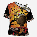 Keeper Of The Rainforest Cassowary Cross Shoulder Shirt Aboriginal Art - Aussie Hoodie