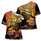 Keeper Of The Rainforest Cassowary Cross Shoulder Shirt Aboriginal Art - Aussie Hoodie