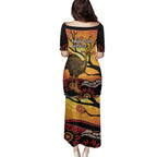 Keeper Of The Rainforest Cassowary Family Matching Puletasi and Hawaiian Shirt Aboriginal Art