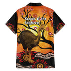 Keeper Of The Rainforest Cassowary Family Matching Summer Maxi Dress and Hawaiian Shirt Aboriginal Art