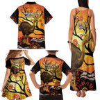 Keeper Of The Rainforest Cassowary Family Matching Tank Maxi Dress and Hawaiian Shirt Aboriginal Art