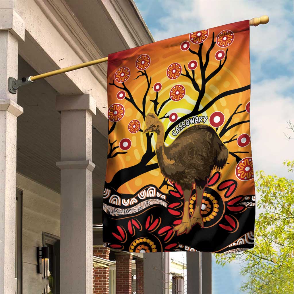 Keeper Of The Rainforest Cassowary Garden Flag Aboriginal Art