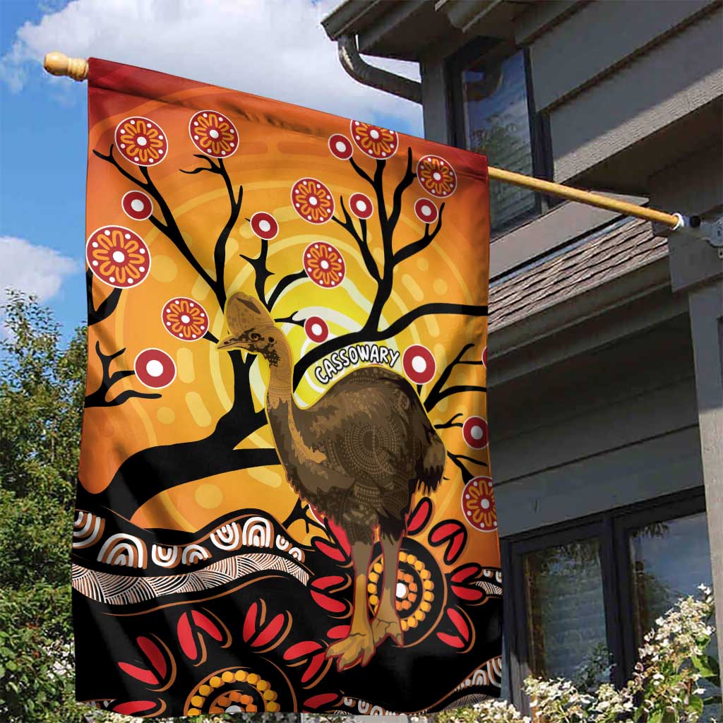Keeper Of The Rainforest Cassowary Garden Flag Aboriginal Art
