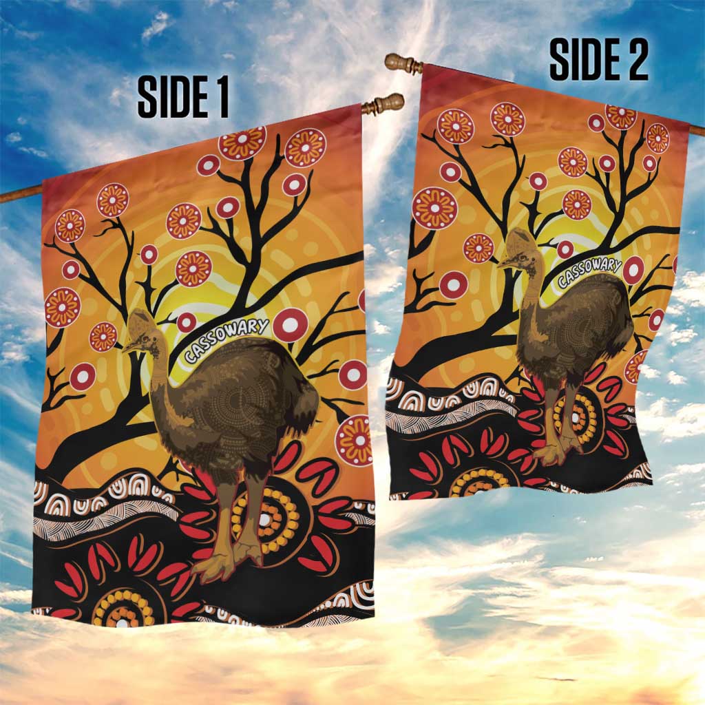 Keeper Of The Rainforest Cassowary Garden Flag Aboriginal Art