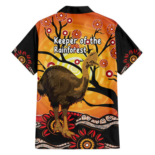 Keeper Of The Rainforest Cassowary Hawaiian Shirt Aboriginal Art