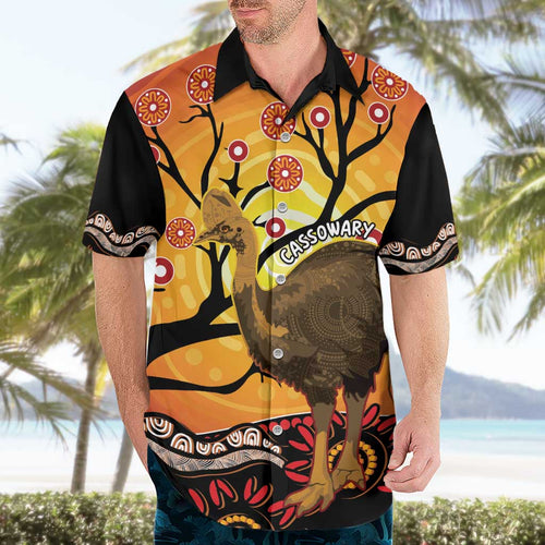 Keeper Of The Rainforest Cassowary Hawaiian Shirt Aboriginal Art