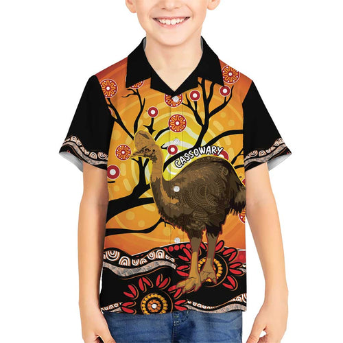 Keeper Of The Rainforest Cassowary Hawaiian Shirt Aboriginal Art